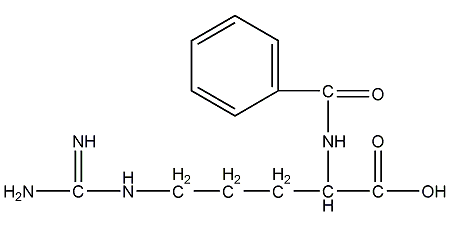 Nα-benzoyl-L-arginine structural formula