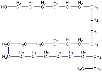 Structural formula of hexacarbonyl alcohol