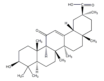 Glycyrrhetinic acid structural formula