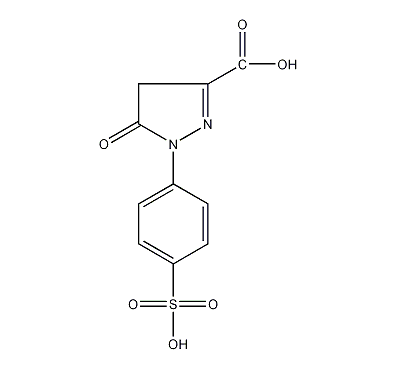 5-oxo-1-(4-sulfophenyl)-2-pyrazoline-3  -Carboxylic acid structural formula