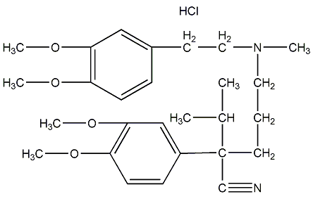 Verapamil hydrochloride structural formula
