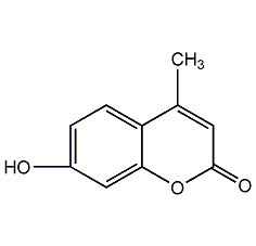 7-hydroxy-4-methylcoumarin structural formula