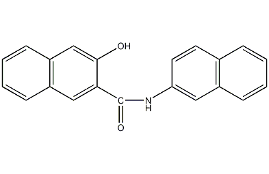N-2-naphthyl-3-hydroxy-2-naphthylcarboxamide structural formula