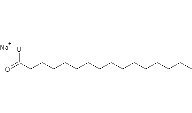 Sodium hexadecanoate structural formula