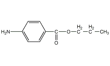N-propyl para-aminobenzoate structural formula