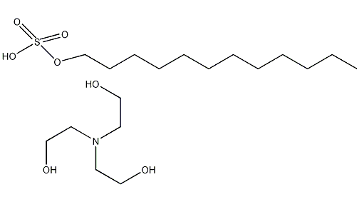 Structural formula of triethanolamine dodecyl sulfate