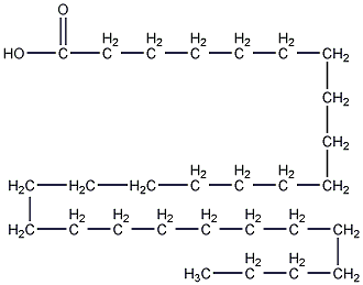 Structural formula of octanoic acid
