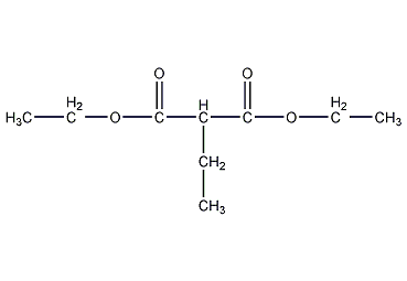 Structural formula of diethyl ethylmalonate