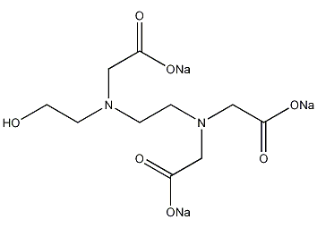 N-(hydroxyethyl)ethylenediaminetriacetate trisodium structural formula