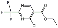 4-Chloro-2-trifluoromethylpyrimidine-5-carboxylic acid ethyl ester structural formula
