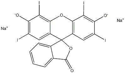 Structural formula of tetraiodofluorescein B