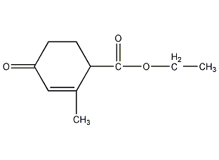 2-Methyl-4-carbonyl-2-cyclohexene-1-carboxylic acid ethyl ester structural formula