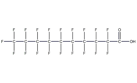 Structural formula of nonadecafluorodecanoic acid
