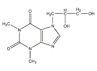 Structural formula of dihydroxyprophylline