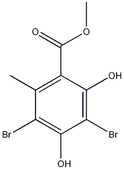 Methyl 3,5-dibromo-2,4-dihydroxy-6-methylbenzoate  Structural formula