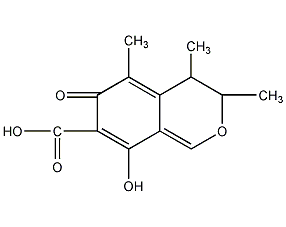 Structural formula of penicillin tangerine