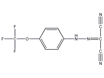 Carbonyl cyanide p-trifluoromethoxyphenylhydrazone structural formula