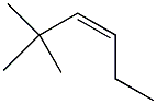 Structural formula of cis-2,2-dimethyl-3-hexene