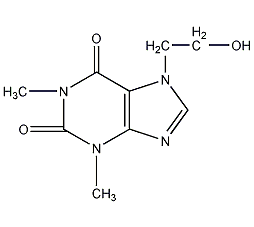 7-(β-hydroxyethyl)theophylline structural formula